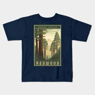 Redwood National Park Vintage Travel Poster Kids T-Shirt